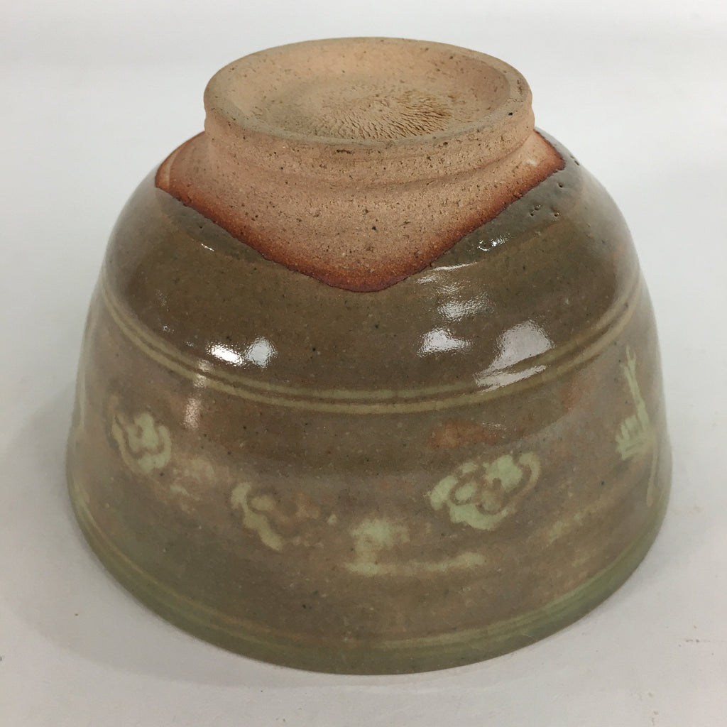 Japanese Ceramic Tea Ceremony Bowl Matcha Chawan Brown Pottery Crane GTB706