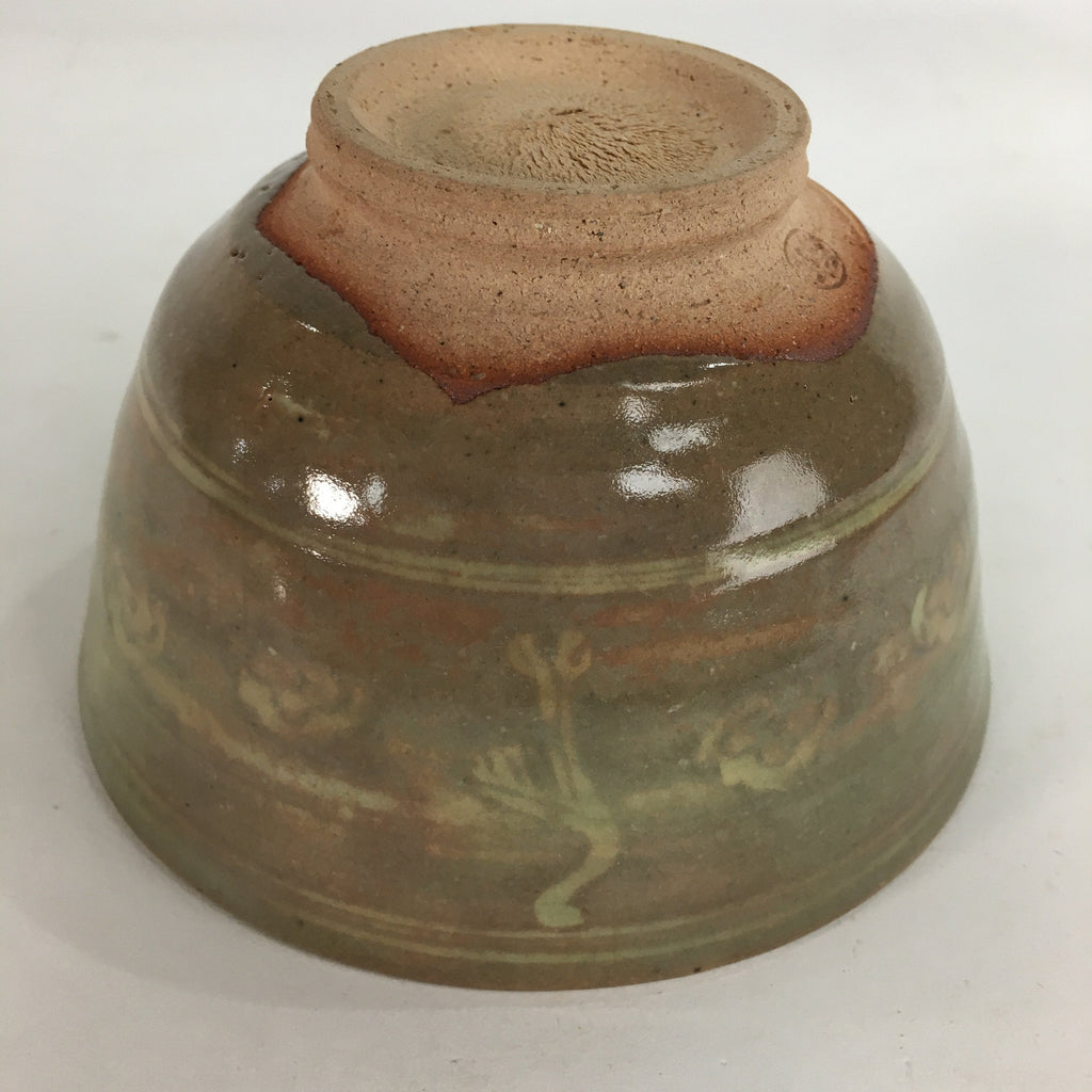 Japanese Ceramic Tea Ceremony Bowl Matcha Chawan Brown Pottery Crane GTB706