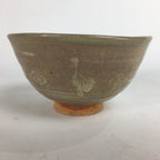 Japanese Ceramic Tea Ceremony Bowl Matcha Chawan Brown Pottery Crane GTB708