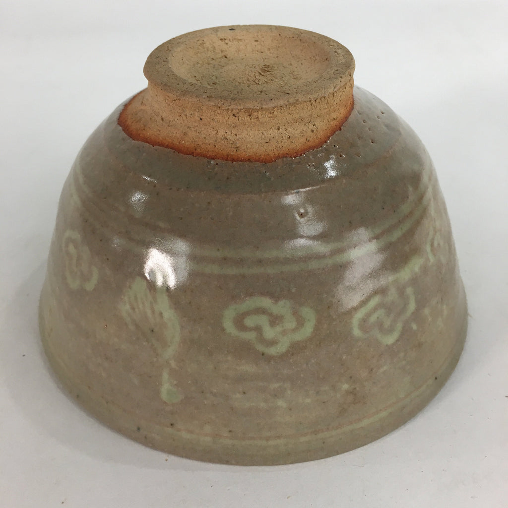 Japanese Ceramic Tea Ceremony Bowl Matcha Chawan Brown Pottery Crane GTB708