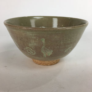 Japanese Ceramic Tea Ceremony Bowl Matcha Chawan Brown Pottery Crane GTB709