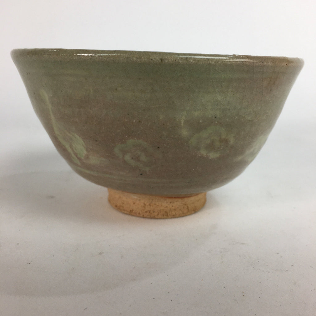 Japanese Ceramic Tea Ceremony Bowl Matcha Chawan Brown Pottery Crane GTB711