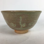 Japanese Ceramic Tea Ceremony Bowl Matcha Chawan Brown Pottery Crane GTB713