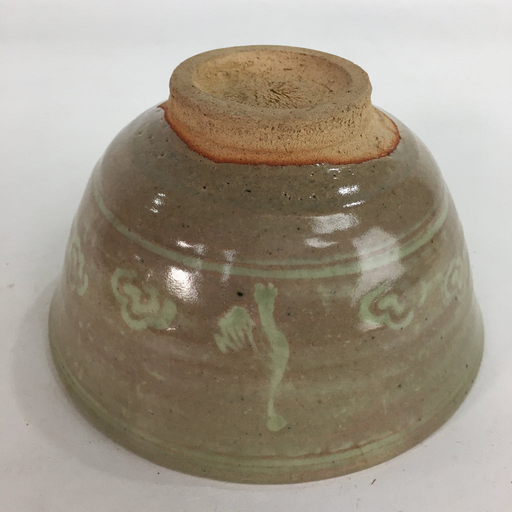 Japanese Ceramic Tea Ceremony Bowl Matcha Chawan Brown Pottery Crane GTB713