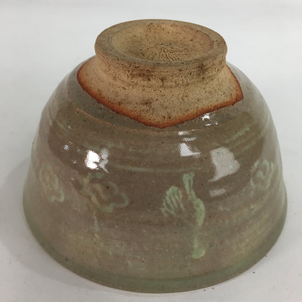 Japanese Ceramic Tea Ceremony Bowl Matcha Chawan Brown Pottery Crane GTB716