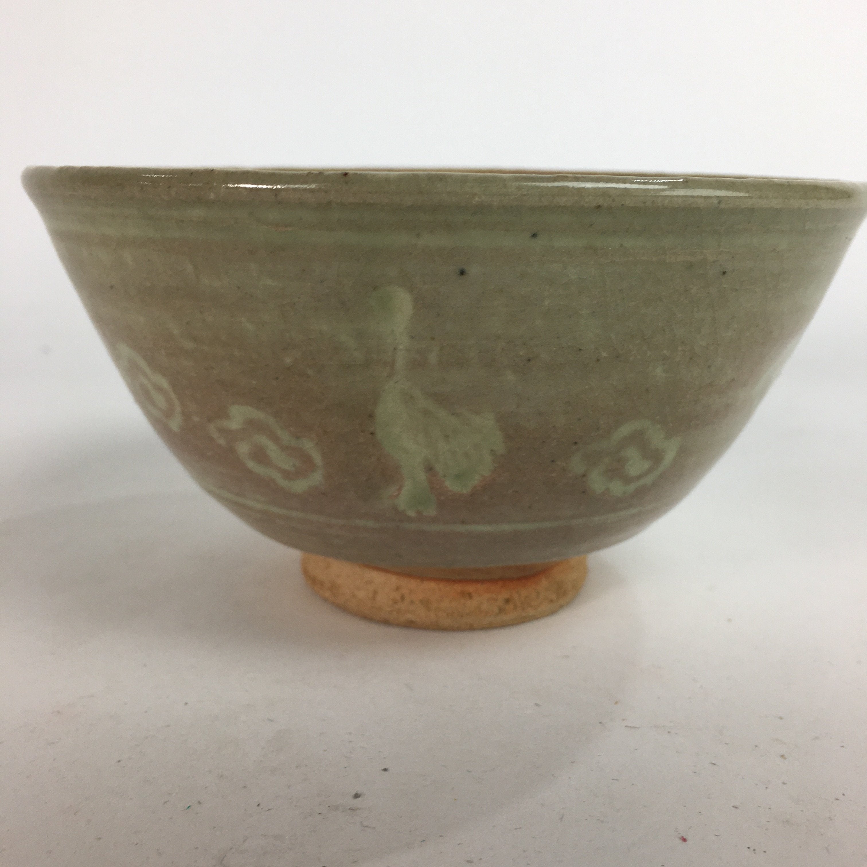Japanese Ceramic Tea Ceremony Bowl Matcha Chawan Brown Pottery Crane GTB720
