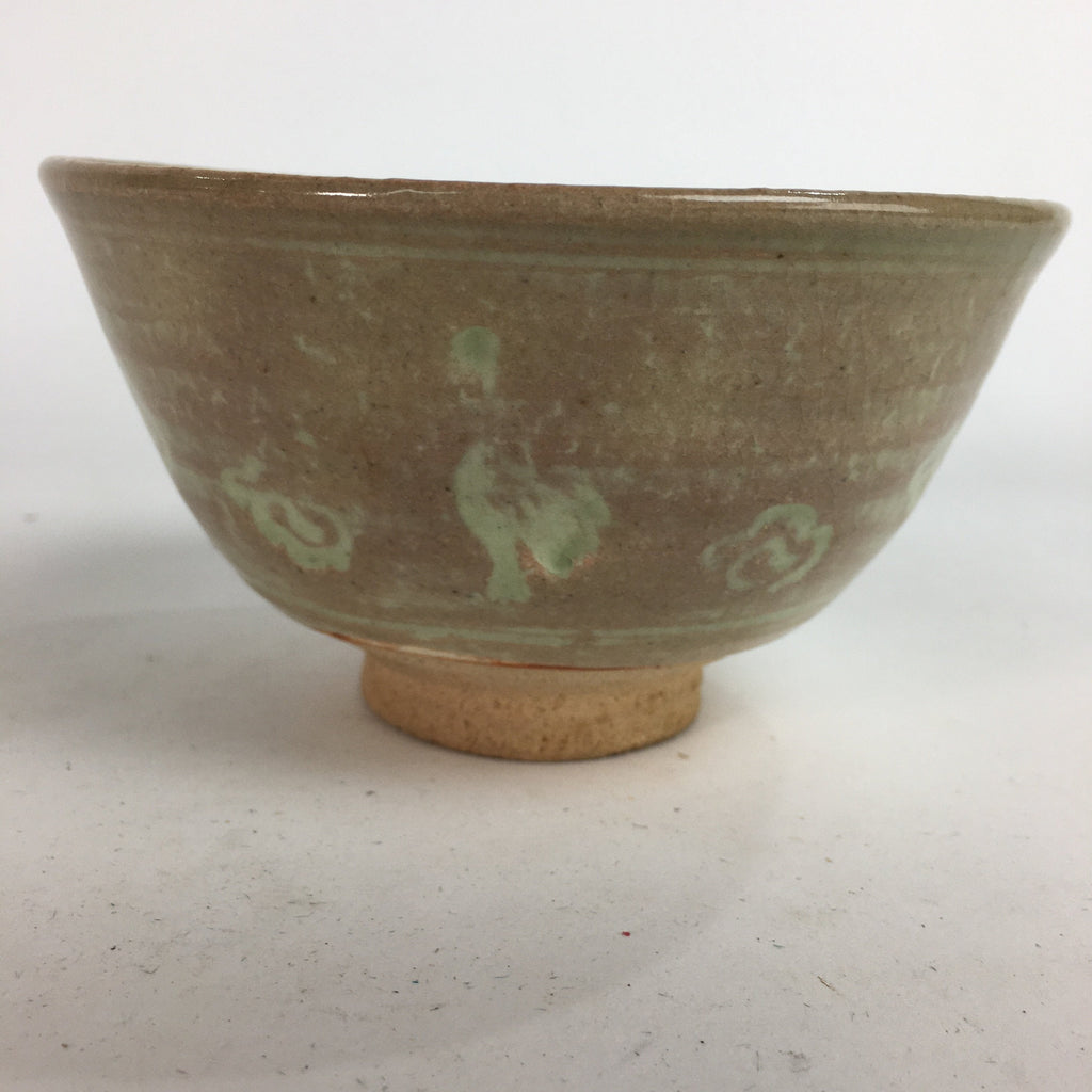Japanese Ceramic Tea Ceremony Bowl Matcha Chawan Brown Pottery Crane GTB725