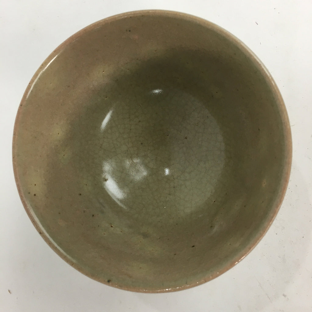 Japanese Ceramic Tea Ceremony Bowl Matcha Chawan Brown Pottery Crane GTB725