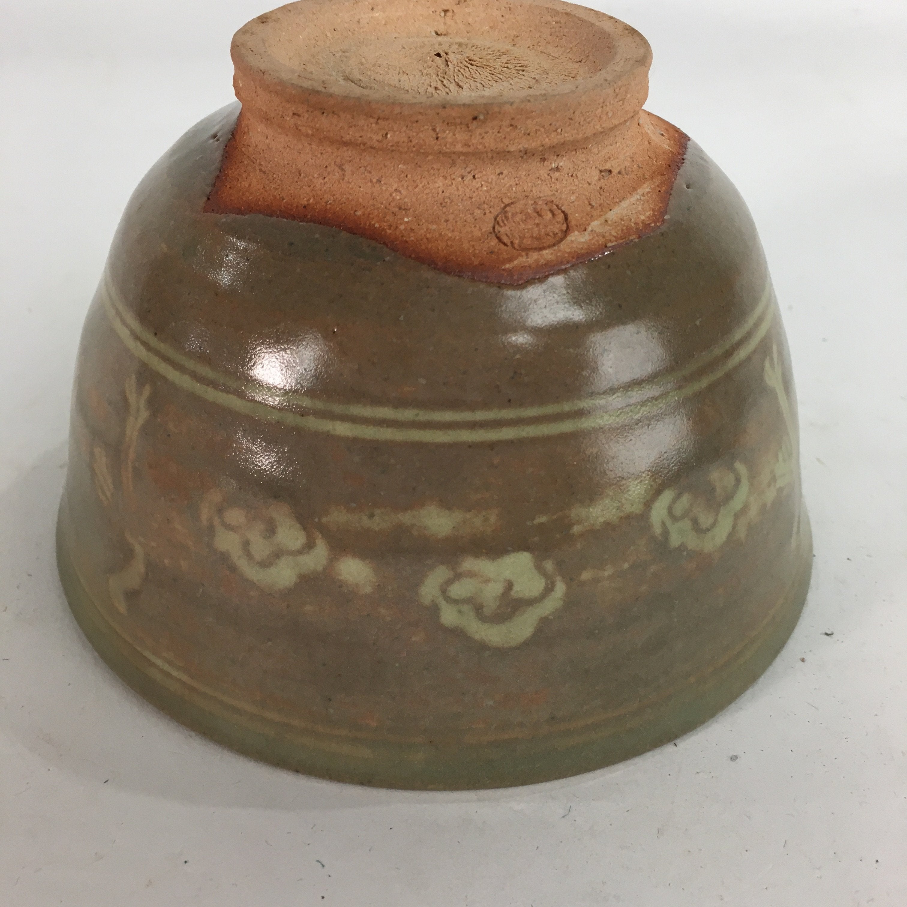 Japanese Ceramic Tea Ceremony Bowl Matcha Chawan Brown Pottery Crane GTB733