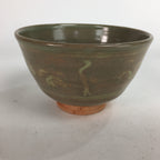 Japanese Ceramic Tea Ceremony Bowl Matcha Chawan Brown Pottery Crane GTB733