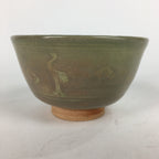 Japanese Ceramic Tea Ceremony Bowl Matcha Chawan Brown Pottery Crane GTB737