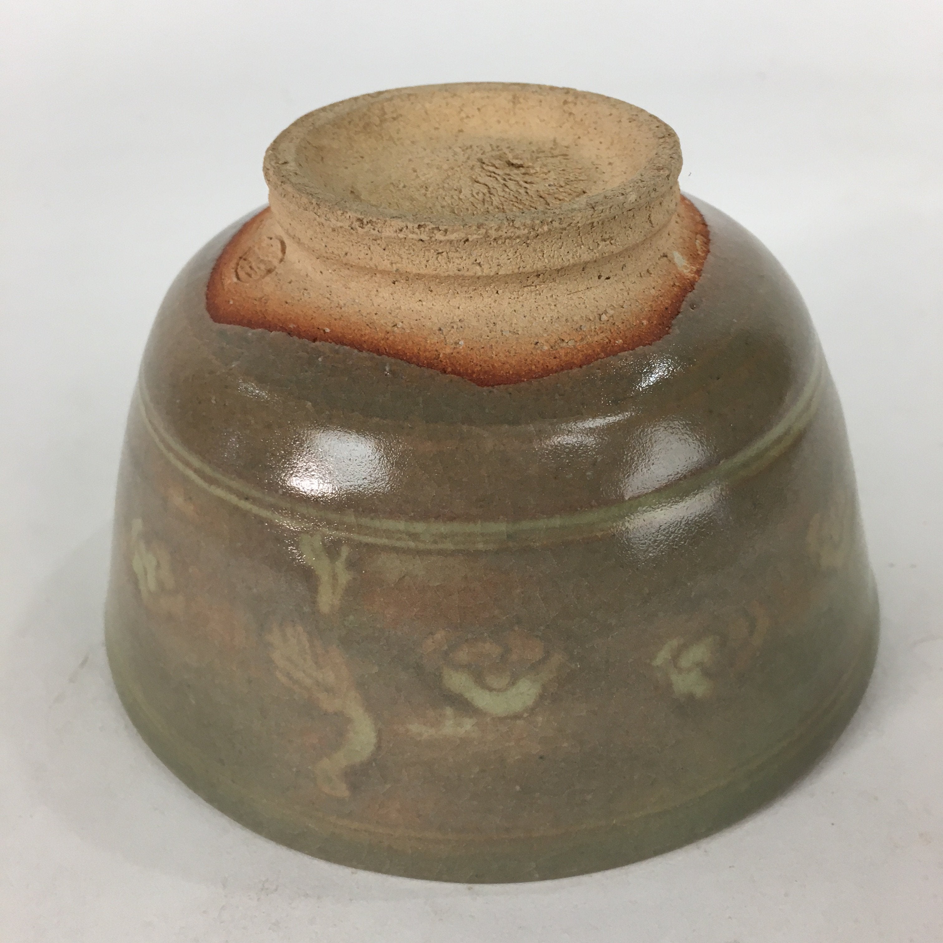 Japanese Ceramic Tea Ceremony Bowl Matcha Chawan Brown Pottery Crane GTB737
