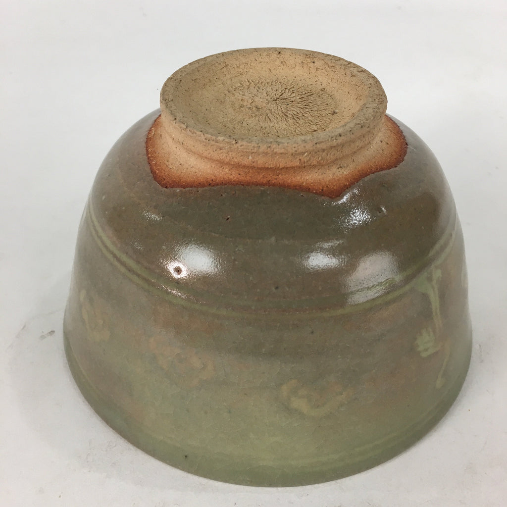 Japanese Ceramic Tea Ceremony Bowl Matcha Chawan Brown Pottery Crane GTB737