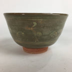 Japanese Ceramic Tea Ceremony Bowl Matcha Chawan Gray Pottery Crane GTB710