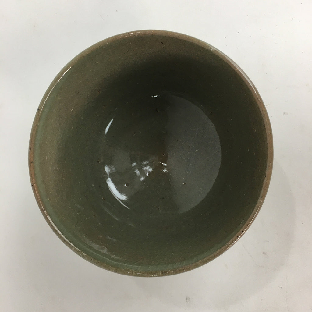 Japanese Ceramic Tea Ceremony Bowl Matcha Chawan Gray Pottery Crane GTB710
