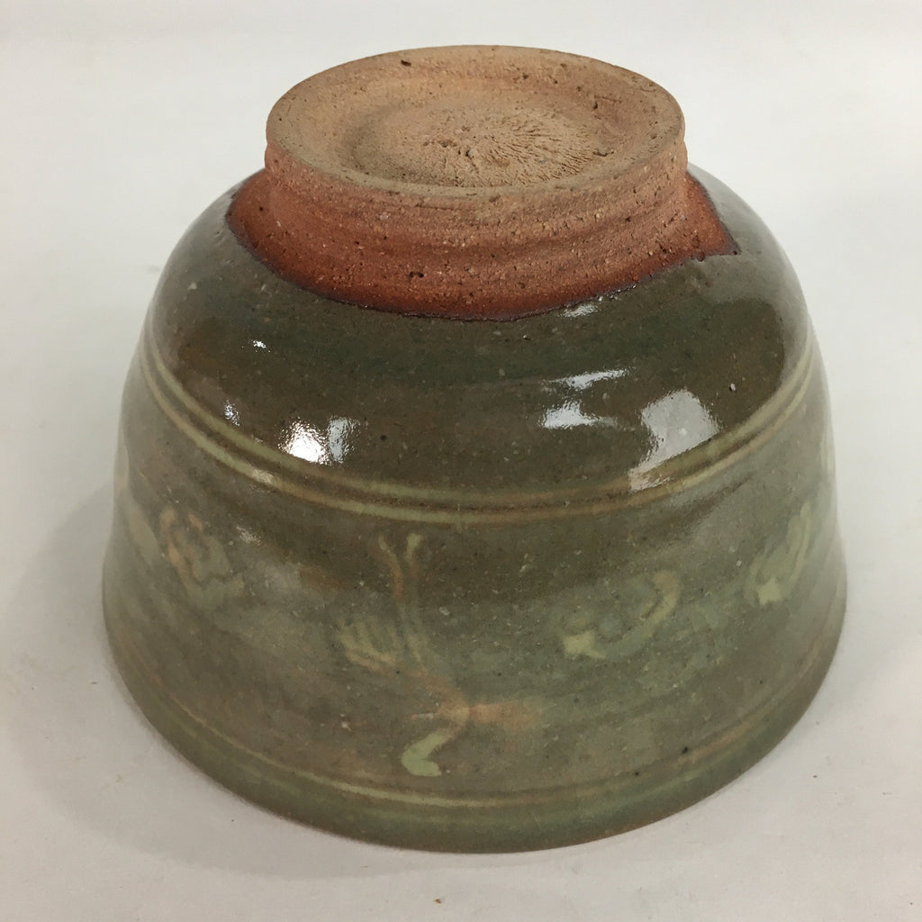 Japanese Ceramic Tea Ceremony Bowl Matcha Chawan Gray Pottery Crane GTB710