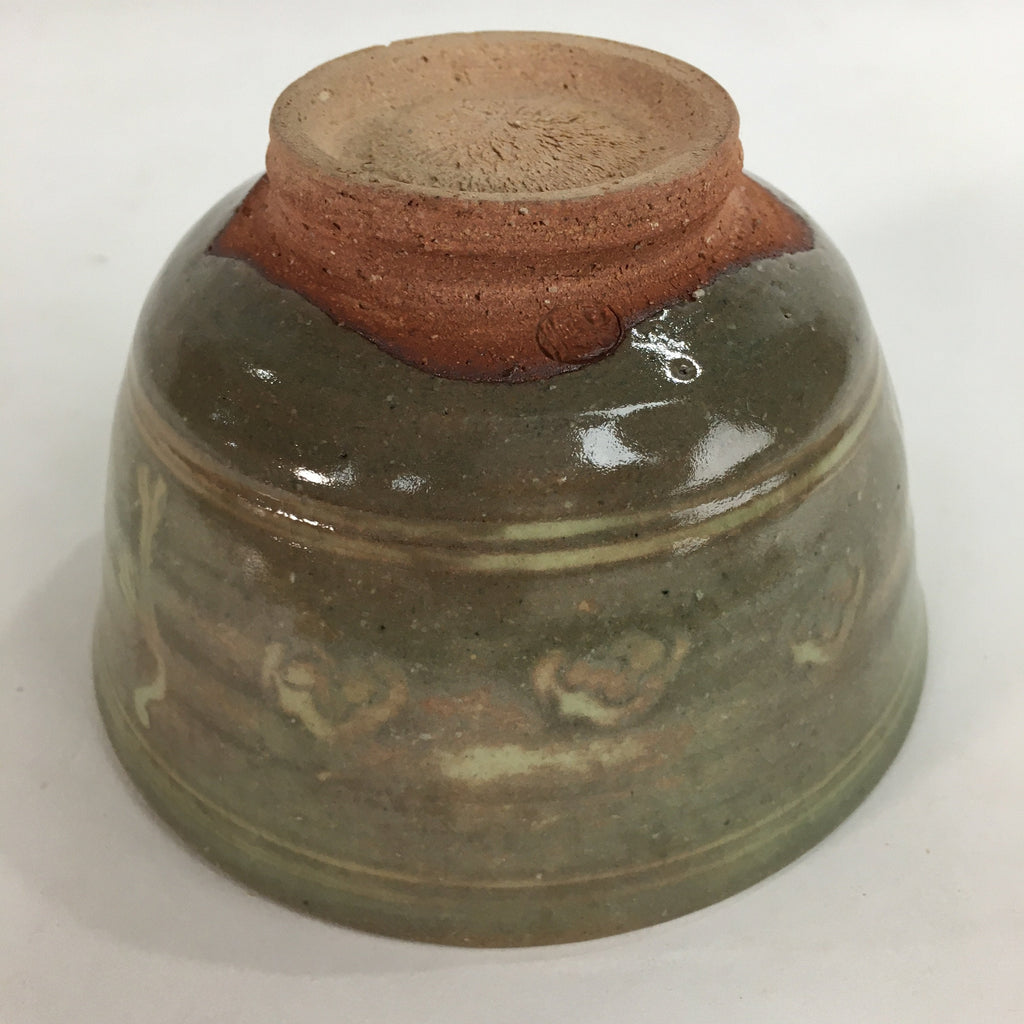 Japanese Ceramic Tea Ceremony Bowl Matcha Chawan Gray Pottery Crane GTB710