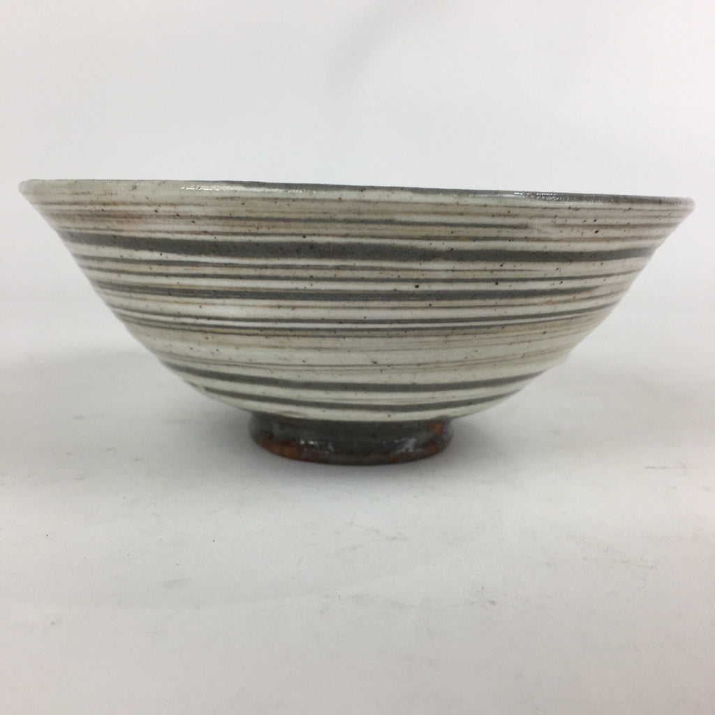 Japanese Ceramic Tea Ceremony Bowl Matcha Chawan Gray White Pottery Sado GTB810