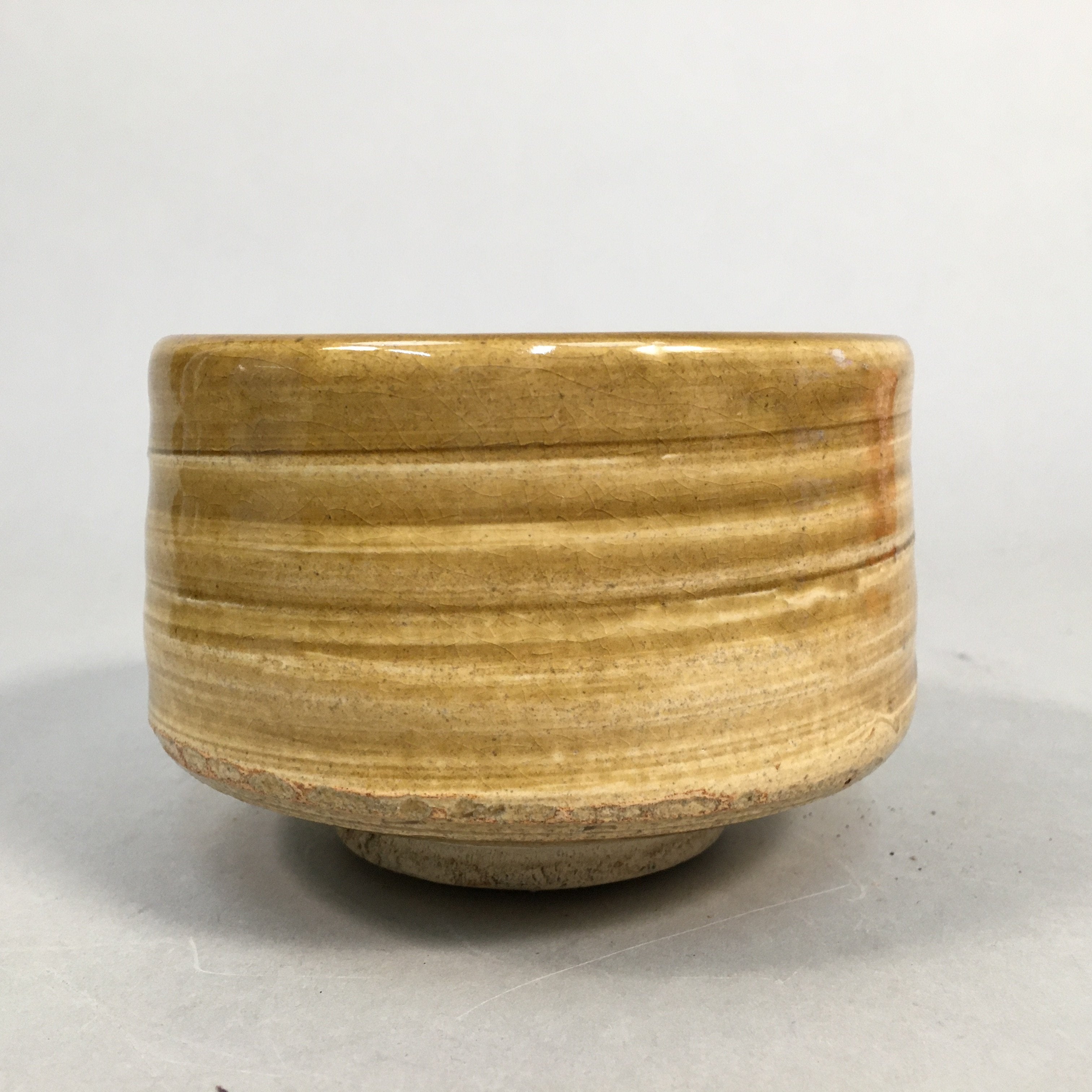 Japanese Ceramic Tea Ceremony Bowl Matcha Chawan Ki Seto Vtg Pottery GTB644