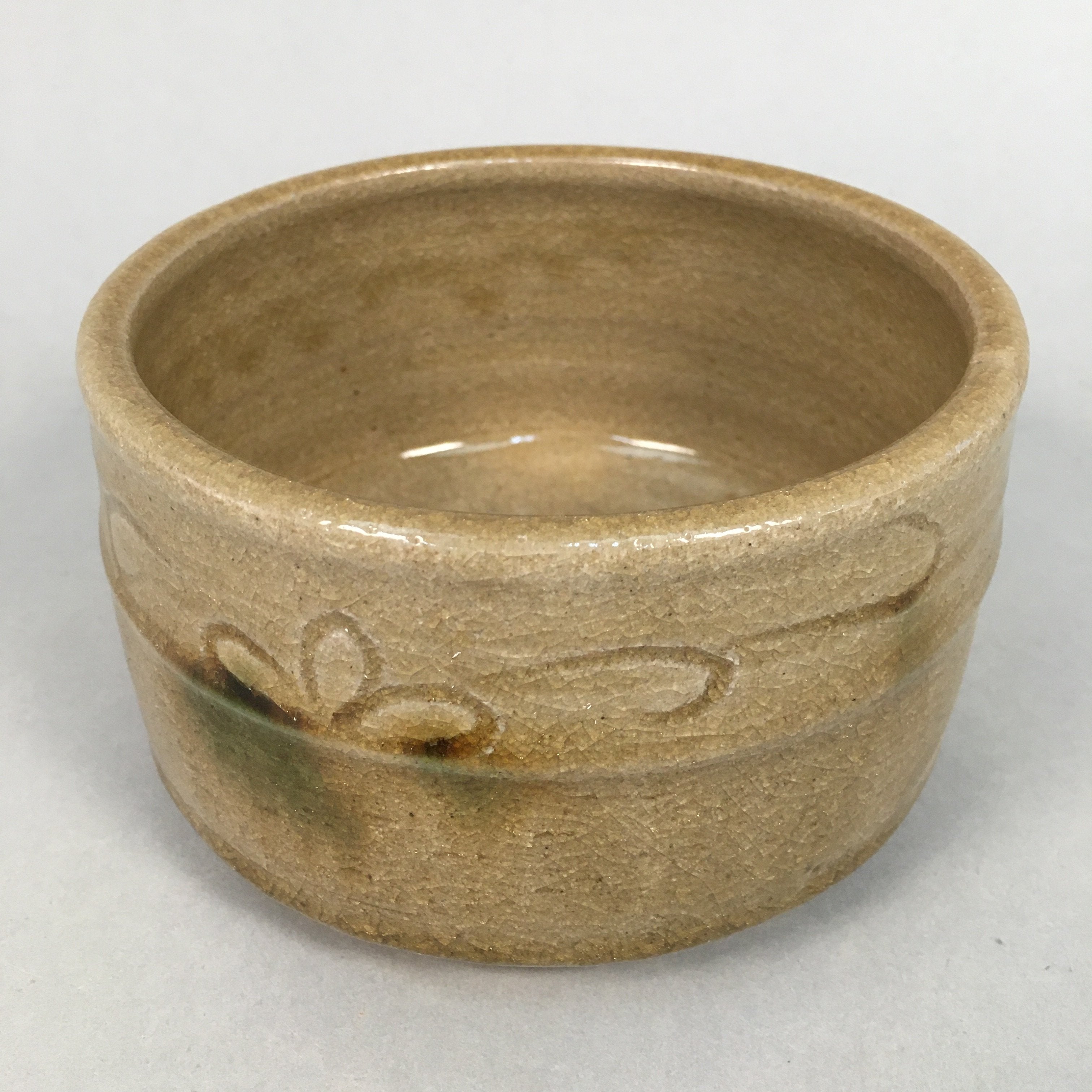 Japanese Ceramic Tea Ceremony Bowl Matcha Chawan Ki Seto Vtg Pottery GTB668