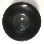 Japanese Ceramic Tea Ceremony Bowl Matcha Chawan Vtg Black Petal Pottery GTB680