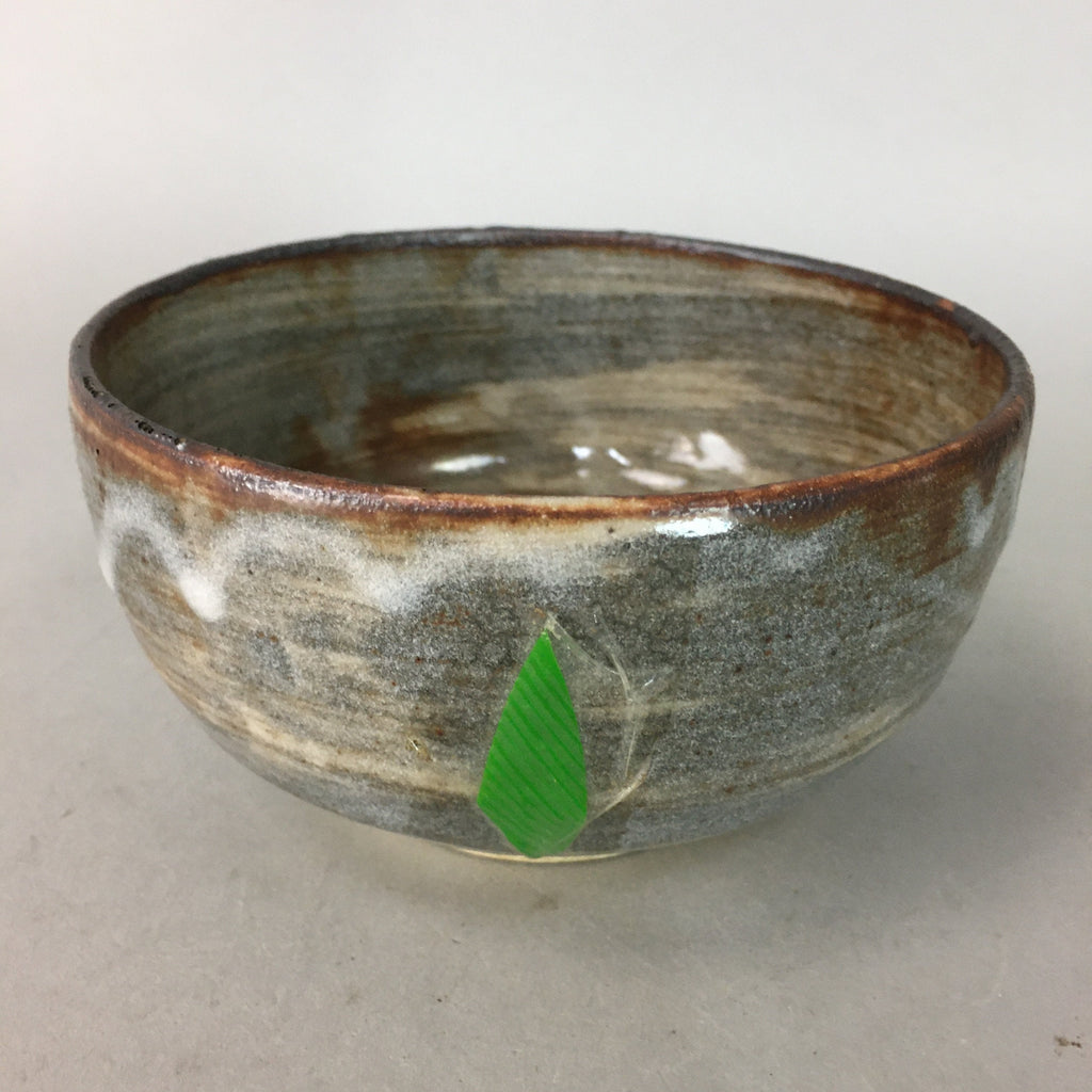 Japanese Ceramic Tea Ceremony Bowl Matcha Chawan Vtg Gray Brown Pottery GTB639
