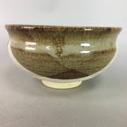 Japanese Ceramic Tea Ceremony Bowl Matcha Chawan Vtg Pottery Brown White GTB611