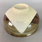 Japanese Ceramic Tea Ceremony Bowl Matcha Chawan Vtg Pottery Brown White GTB611