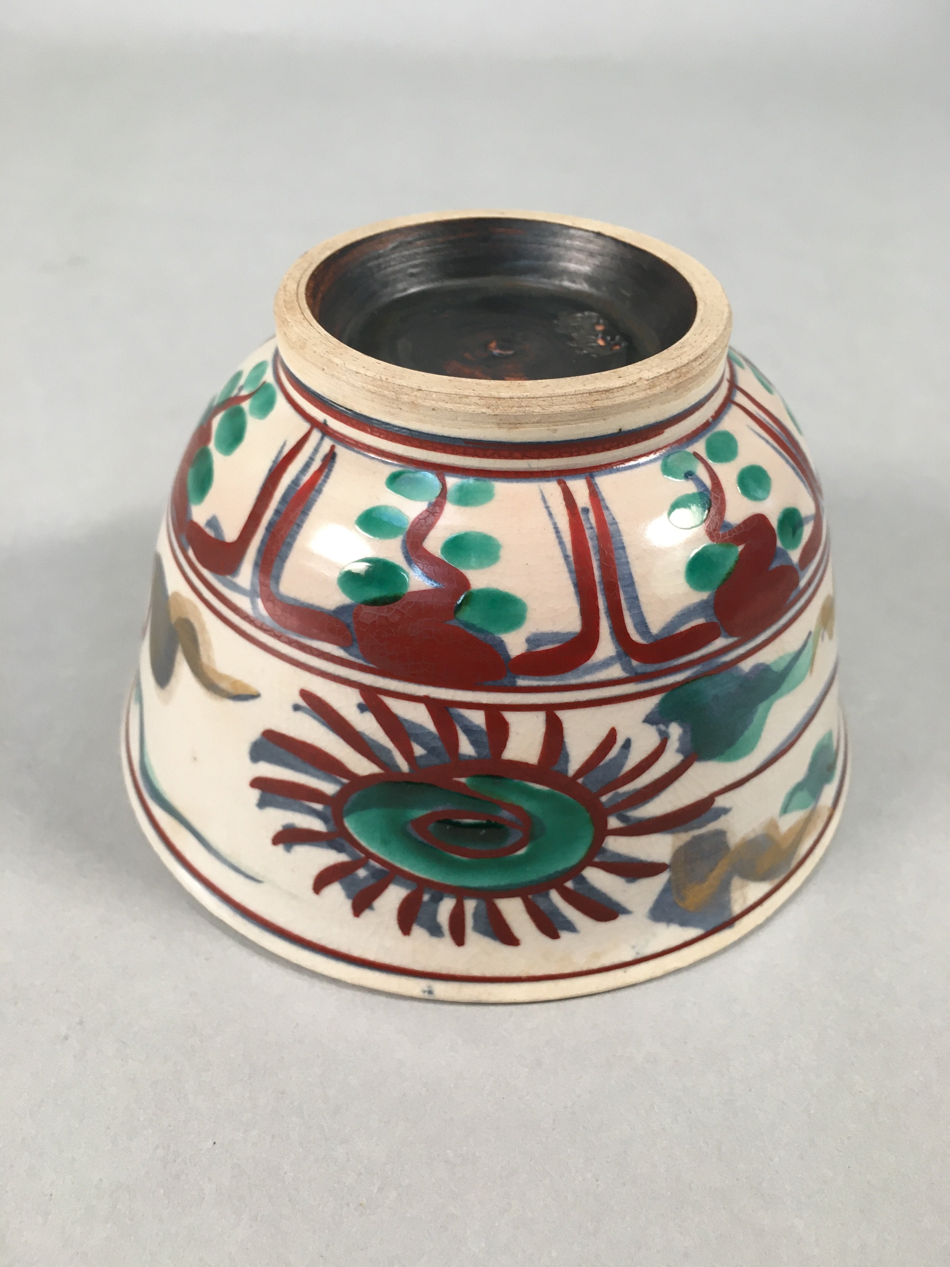 Japanese Ceramic Tea Ceremony Bowl Matcha Chawan Vtg Pottery Kyo ware GTB683