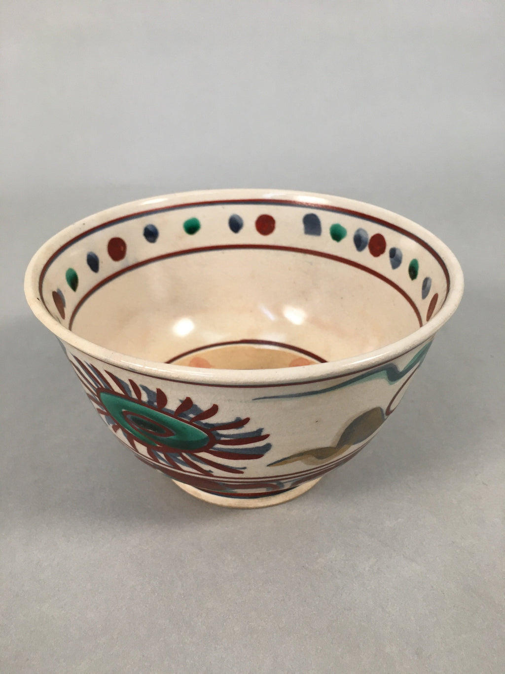 Japanese Ceramic Tea Ceremony Bowl Matcha Chawan Vtg Pottery Kyo ware GTB683