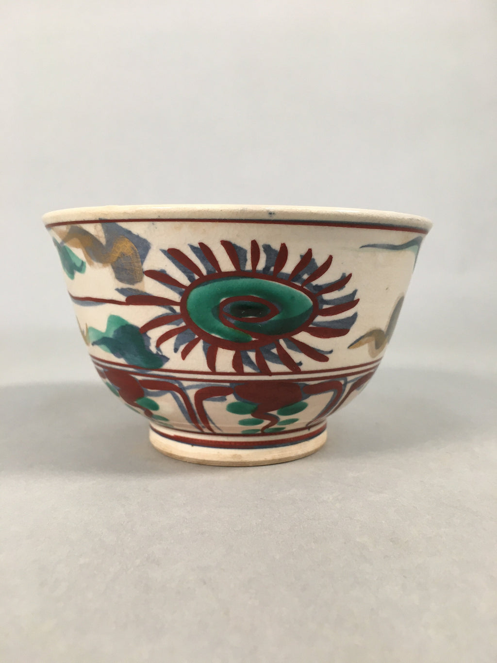 Japanese Ceramic Tea Ceremony Bowl Matcha Chawan Vtg Pottery Kyo ware GTB683