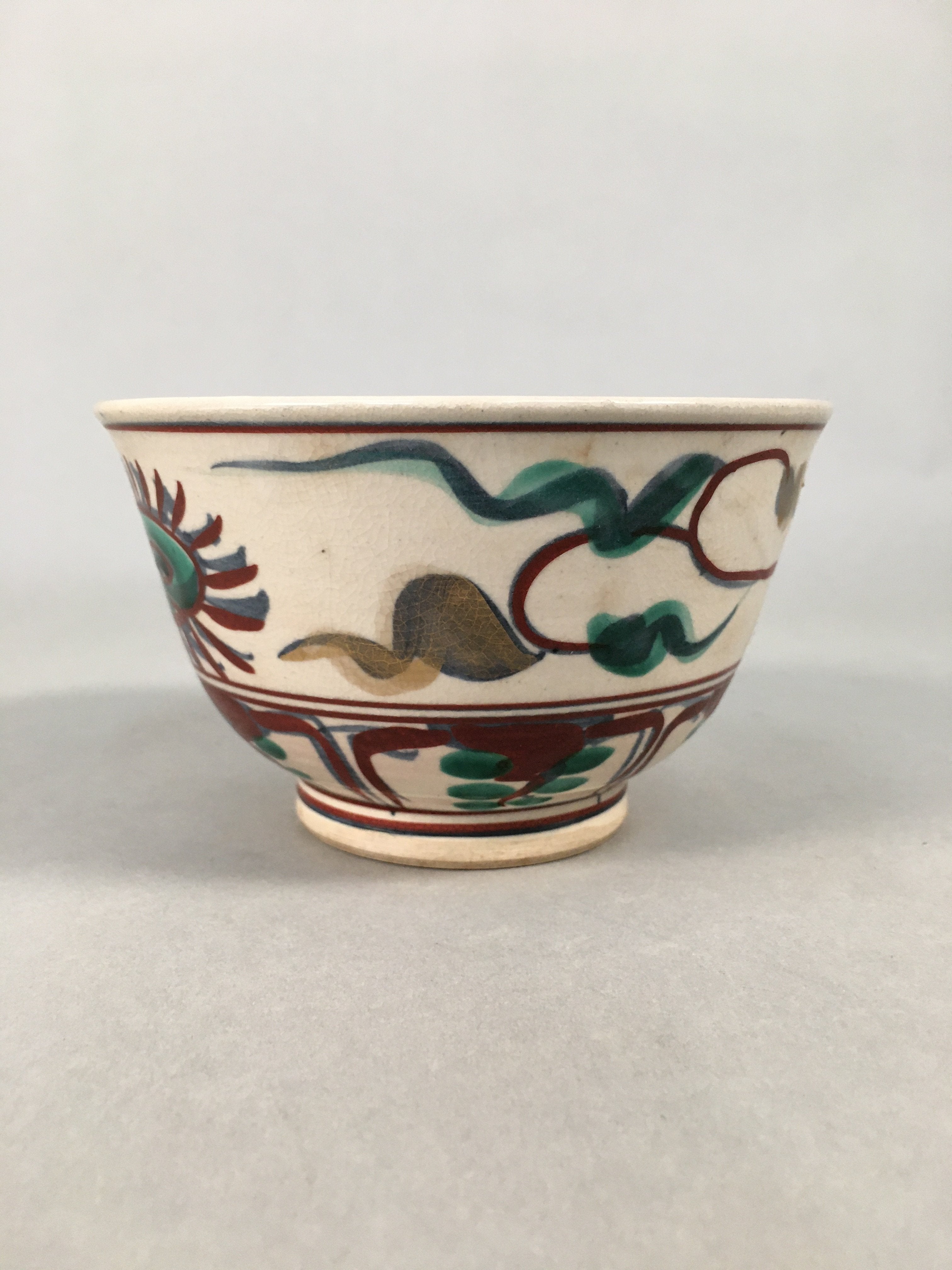 Japanese Ceramic Tea Ceremony Bowl Matcha Chawan Vtg Pottery Kyo ware GTB683