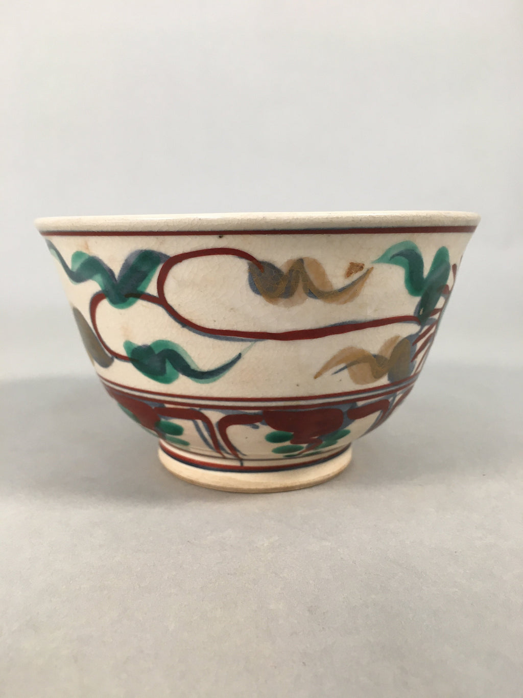 Japanese Ceramic Tea Ceremony Bowl Matcha Chawan Vtg Pottery Kyo ware GTB683
