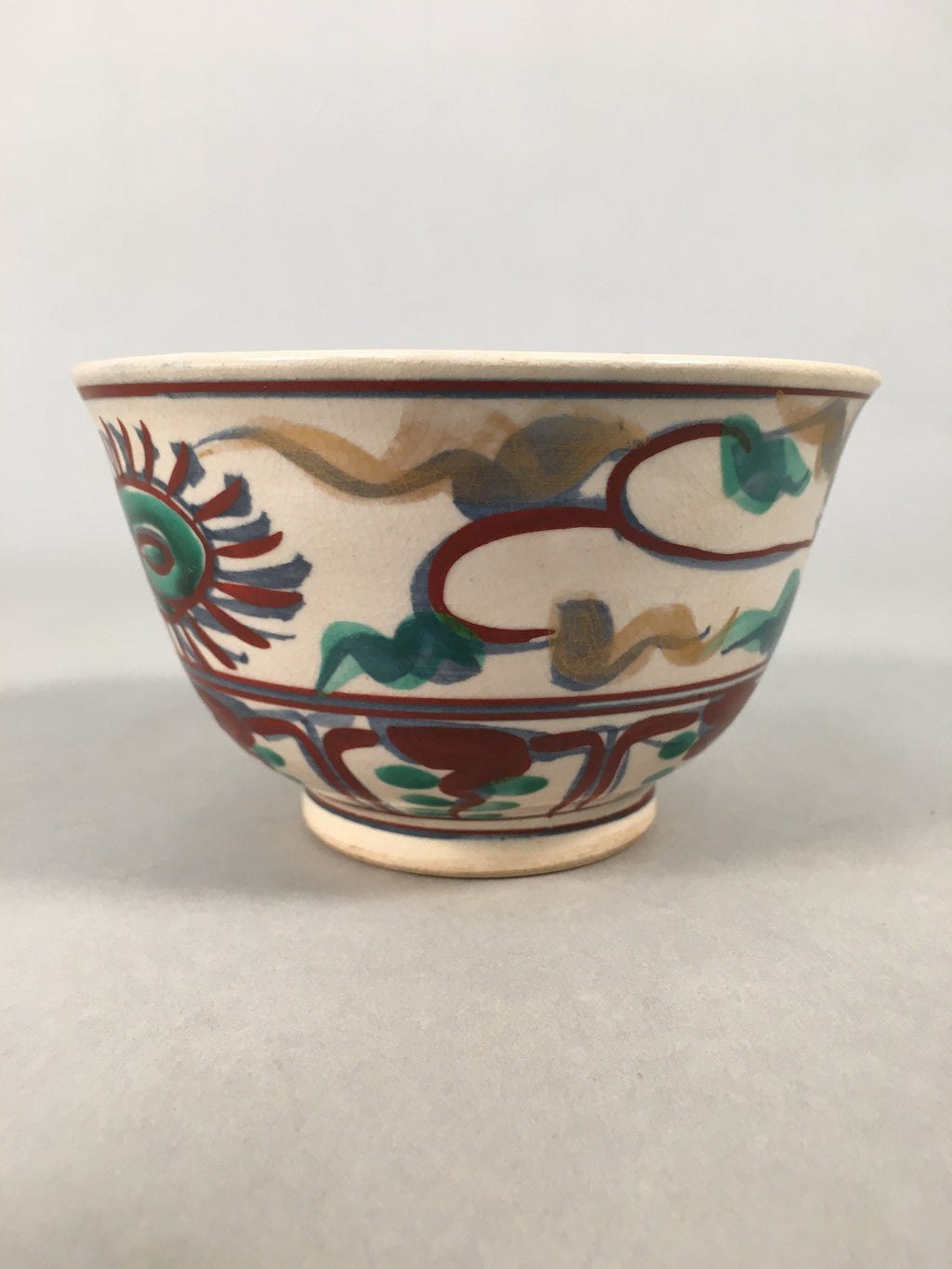 Japanese Ceramic Tea Ceremony Bowl Matcha Chawan Vtg Pottery Kyo ware GTB683