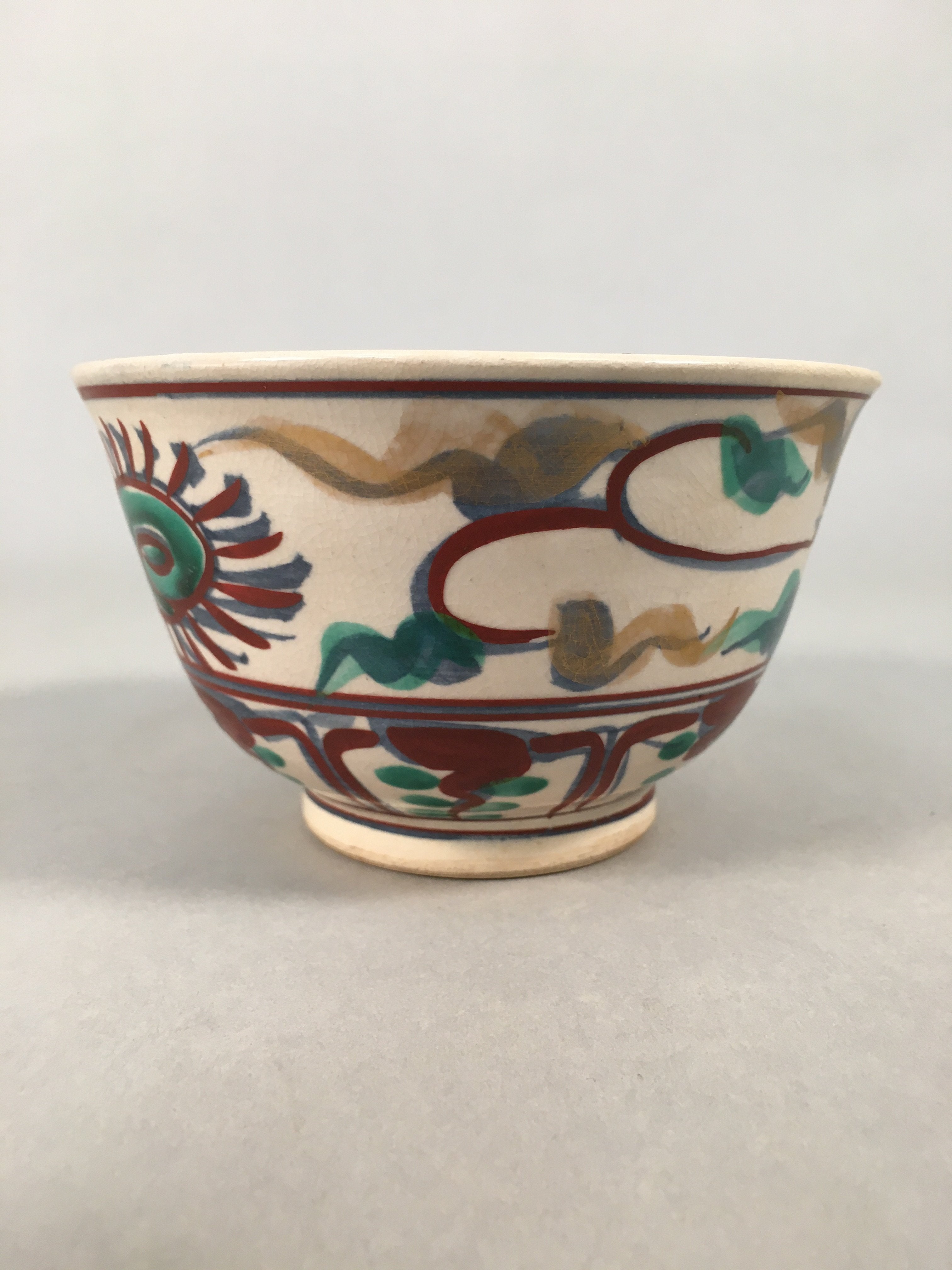 Japanese Ceramic Tea Ceremony Bowl Matcha Chawan Vtg Pottery Kyo ware GTB683