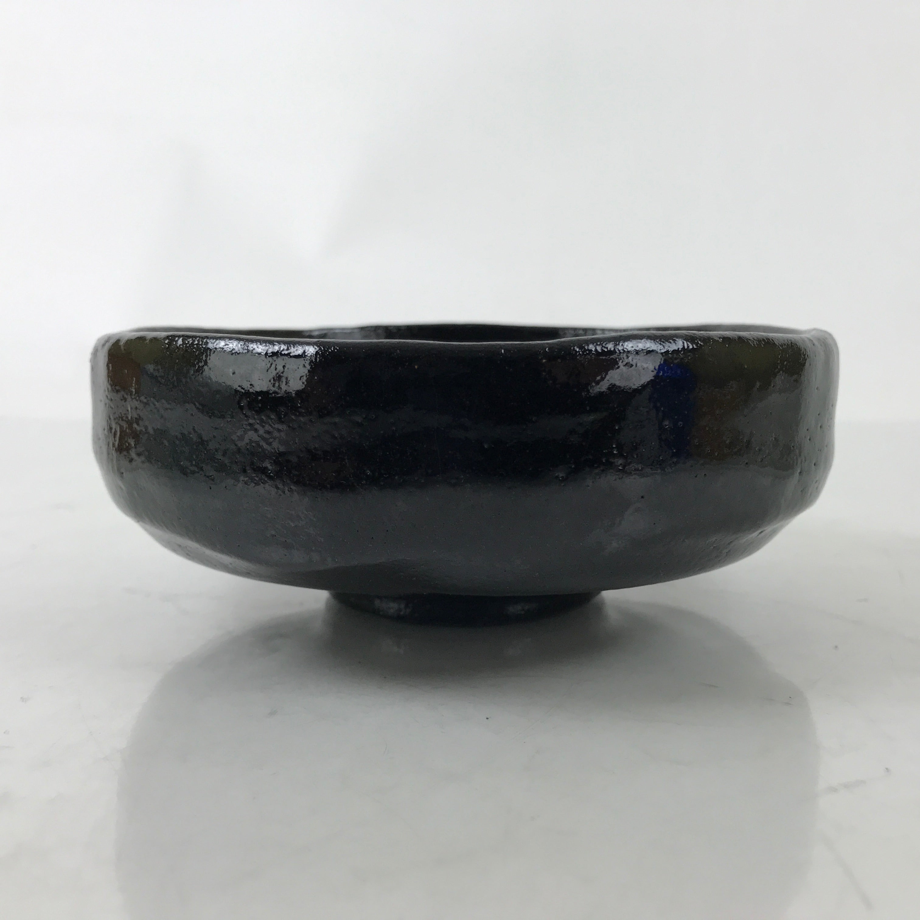 Japanese Ceramic Tea Ceremony Bowl Summer Chawan Black Raku Pottery Box PX766