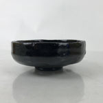 Japanese Ceramic Tea Ceremony Bowl Summer Chawan Black Raku Pottery Box PX766