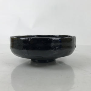 Japanese Ceramic Tea Ceremony Bowl Summer Chawan Black Raku Pottery Box PX766