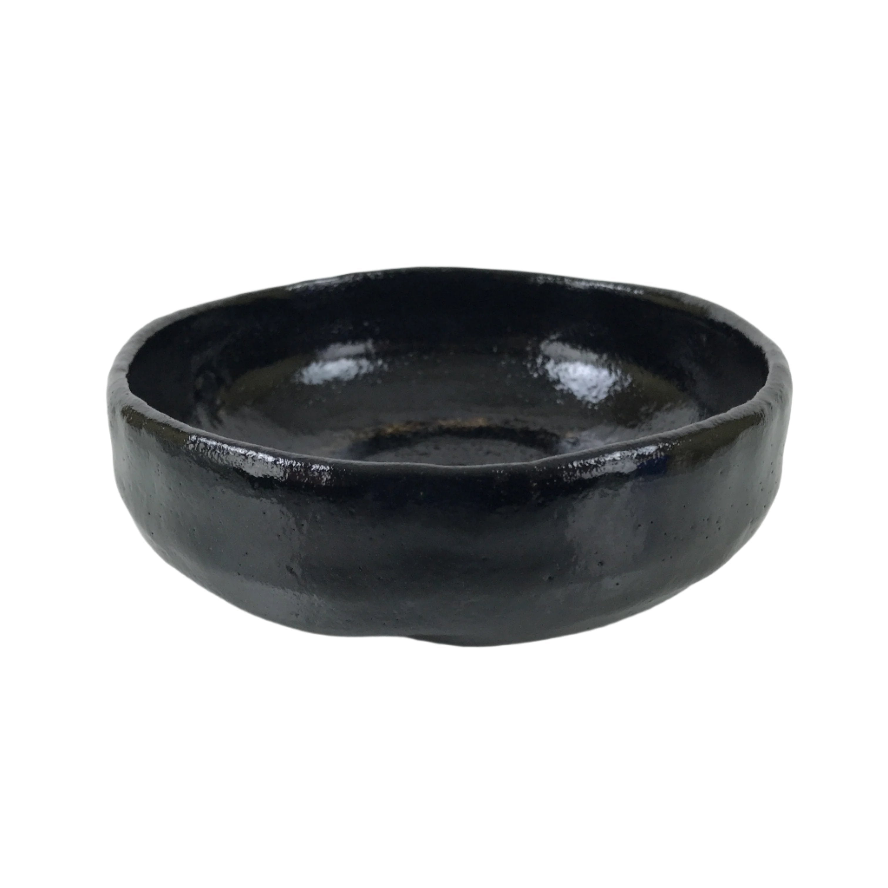 Japanese Ceramic Tea Ceremony Bowl Summer Chawan Black Raku Pottery Box PX766