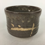 Japanese Ceramic Tea Ceremony Bowl Vtg Brown Cylinder Type Matcha Chawan GTB745