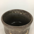 Japanese Ceramic Tea Ceremony Bowl Vtg Brown Cylinder Type Matcha Chawan GTB745