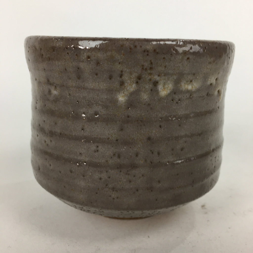 Japanese Ceramic Tea Ceremony Bowl Vtg Brown Cylinder Type Matcha Chawan GTB745