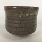 Japanese Ceramic Tea Ceremony Bowl Vtg Brown Cylinder Type Matcha Chawan GTB745