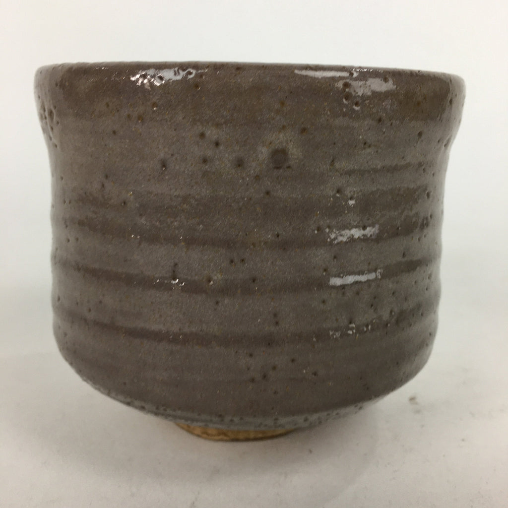 Japanese Ceramic Tea Ceremony Bowl Vtg Brown Cylinder Type Matcha Chawan GTB745