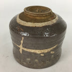 Japanese Ceramic Tea Ceremony Bowl Vtg Brown Cylinder Type Matcha Chawan GTB745