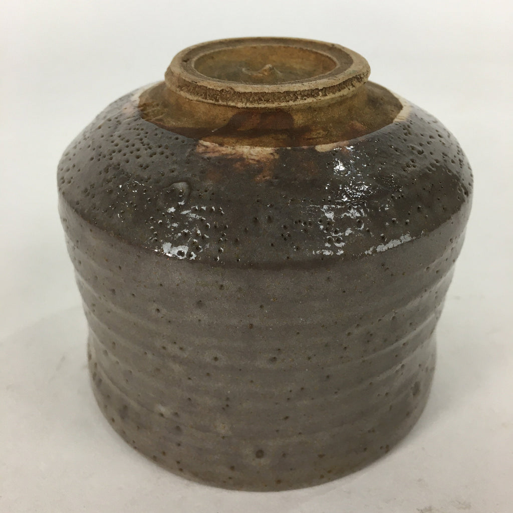 Japanese Ceramic Tea Ceremony Bowl Vtg Brown Cylinder Type Matcha Chawan GTB745