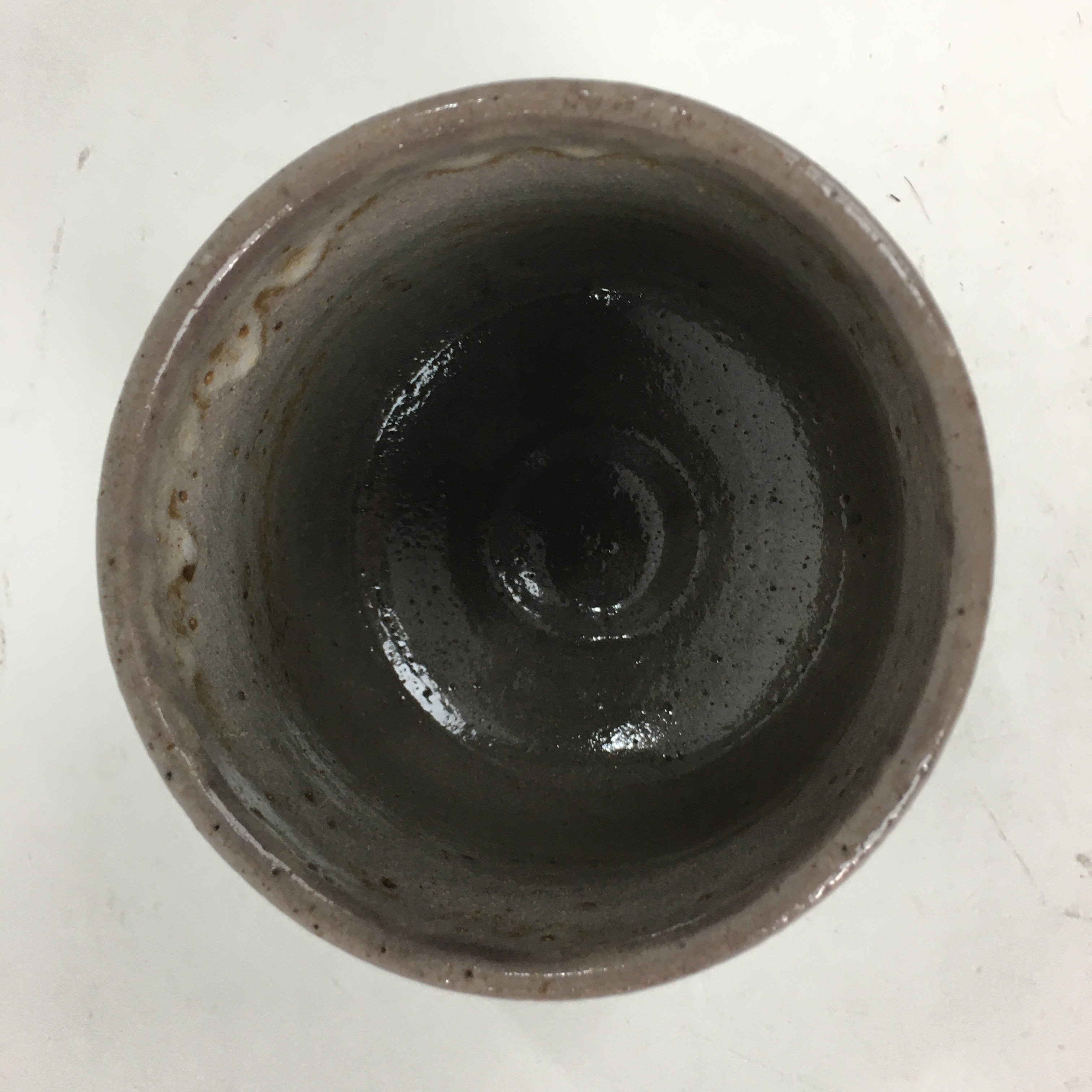 Japanese Ceramic Tea Ceremony Bowl Vtg Brown Cylinder Type Matcha Chawan GTB745