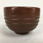 Japanese Ceramic Tea Ceremony Bowl Vtg Brown Stripes Matcha Matcha Chawan GTB77