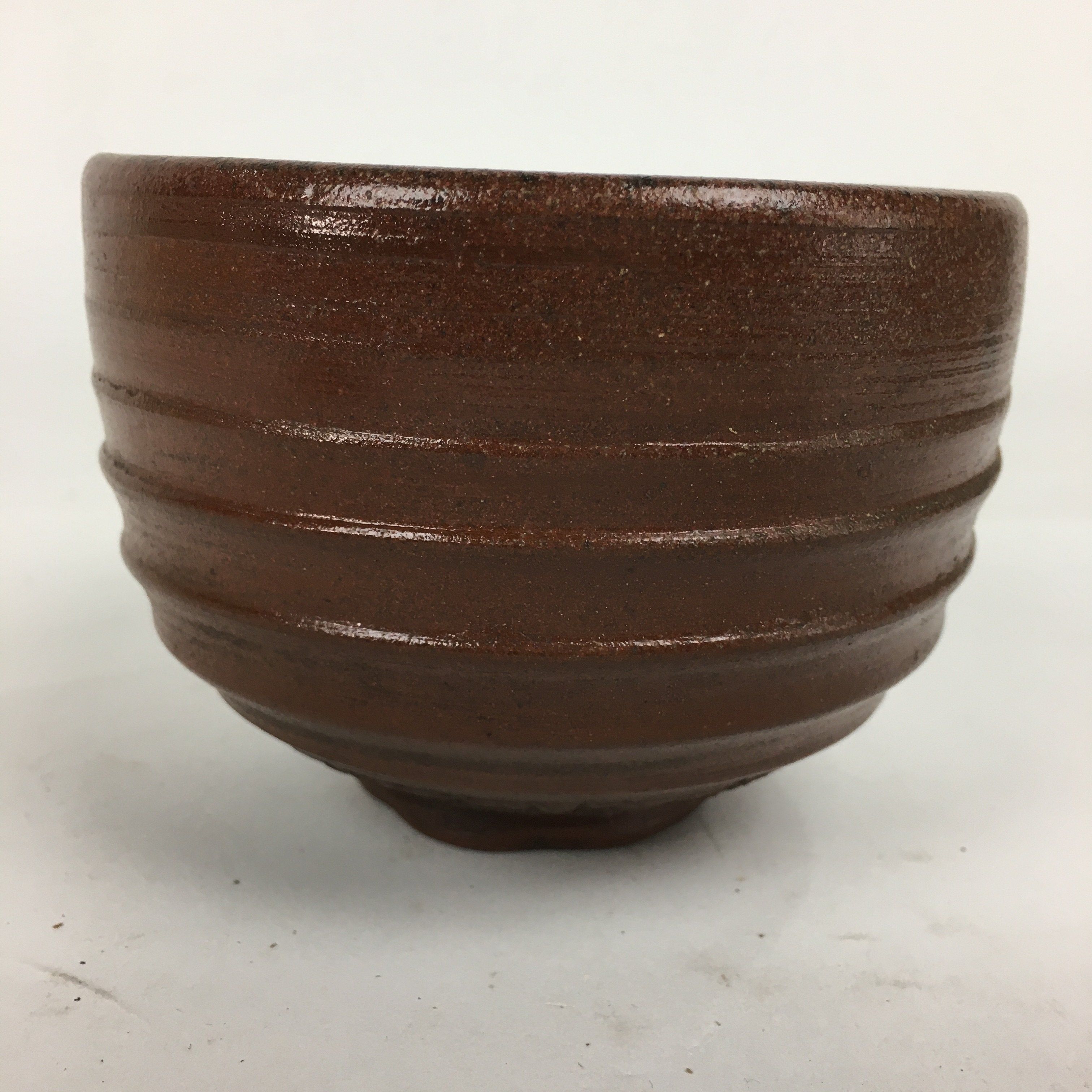 Japanese Ceramic Tea Ceremony Bowl Vtg Brown Stripes Matcha Matcha Chawan GTB77