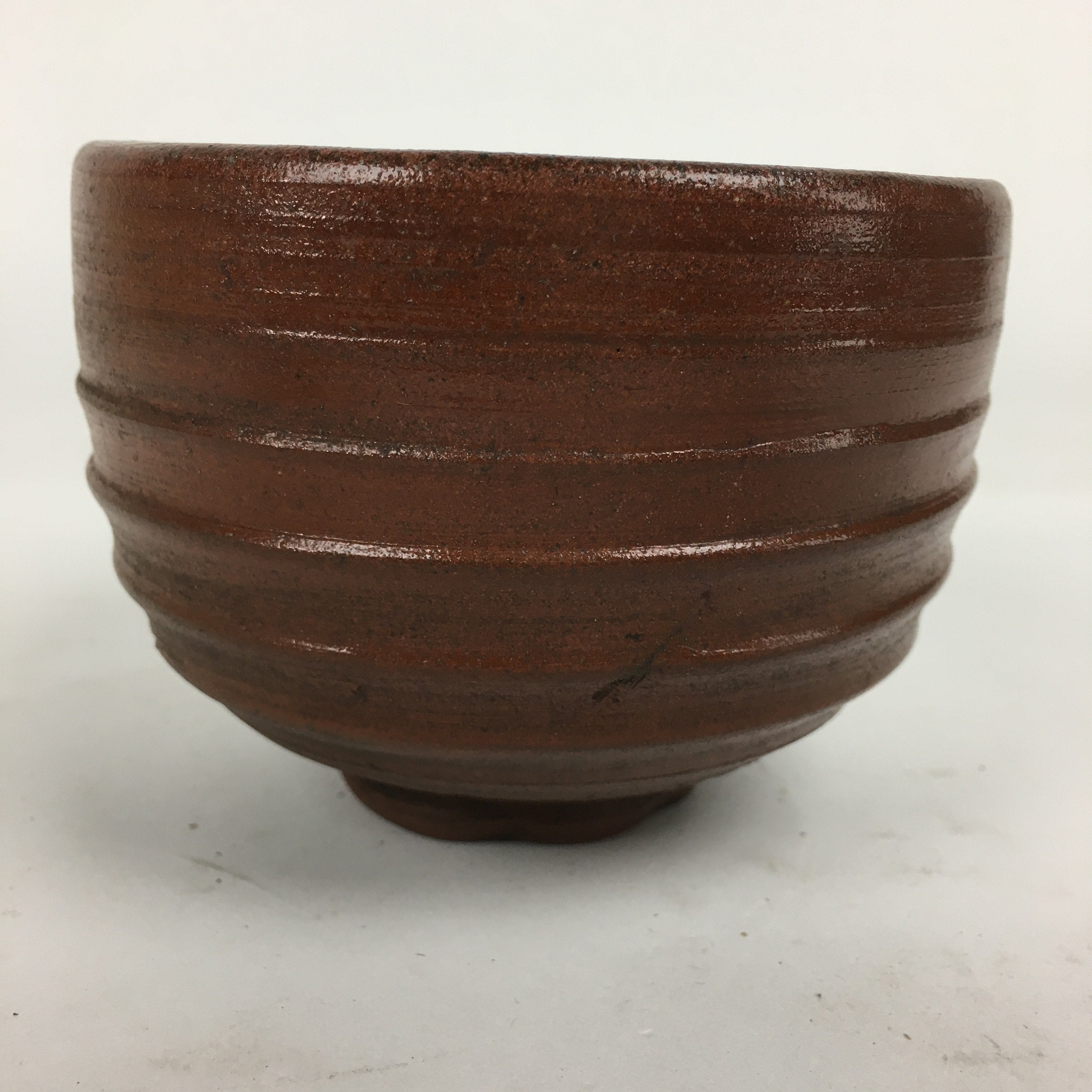 Japanese Ceramic Tea Ceremony Bowl Vtg Brown Stripes Matcha Matcha Chawan GTB77